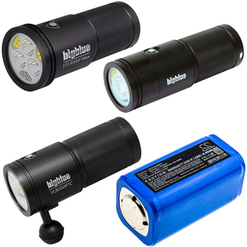 14.8V, Li-ion, 3400mAh, Flashlight battery fits Bigblue, Batcell18650x4, Tl4000p, Tl4500p, 50.32Wh