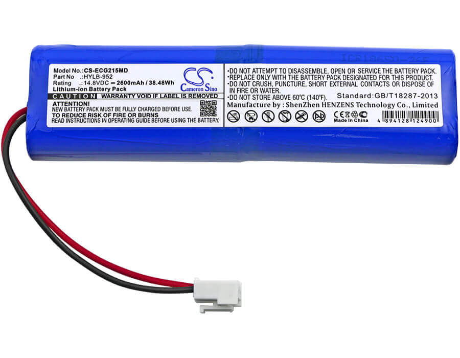 Battery For Biocare, Ecg-1215 14.8v, 2600mah - 38.48wh Medical Cameron Sino Technology Limited (Medical)   