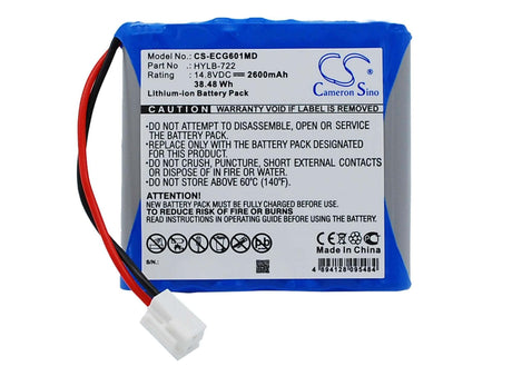 Battery For Biocare Ecg-6010 14.8v, 2600mah - 38.48wh Medical Cameron Sino Technology Limited (Medical)   