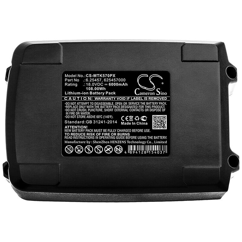 Battery For Birchmeier, A 130 Ac1, A 50 Ac1, A 75 Ac1 18v, 6000mah - 108.00wh Power Tools Cameron Sino Technology Limited (Dangerous Goods)   