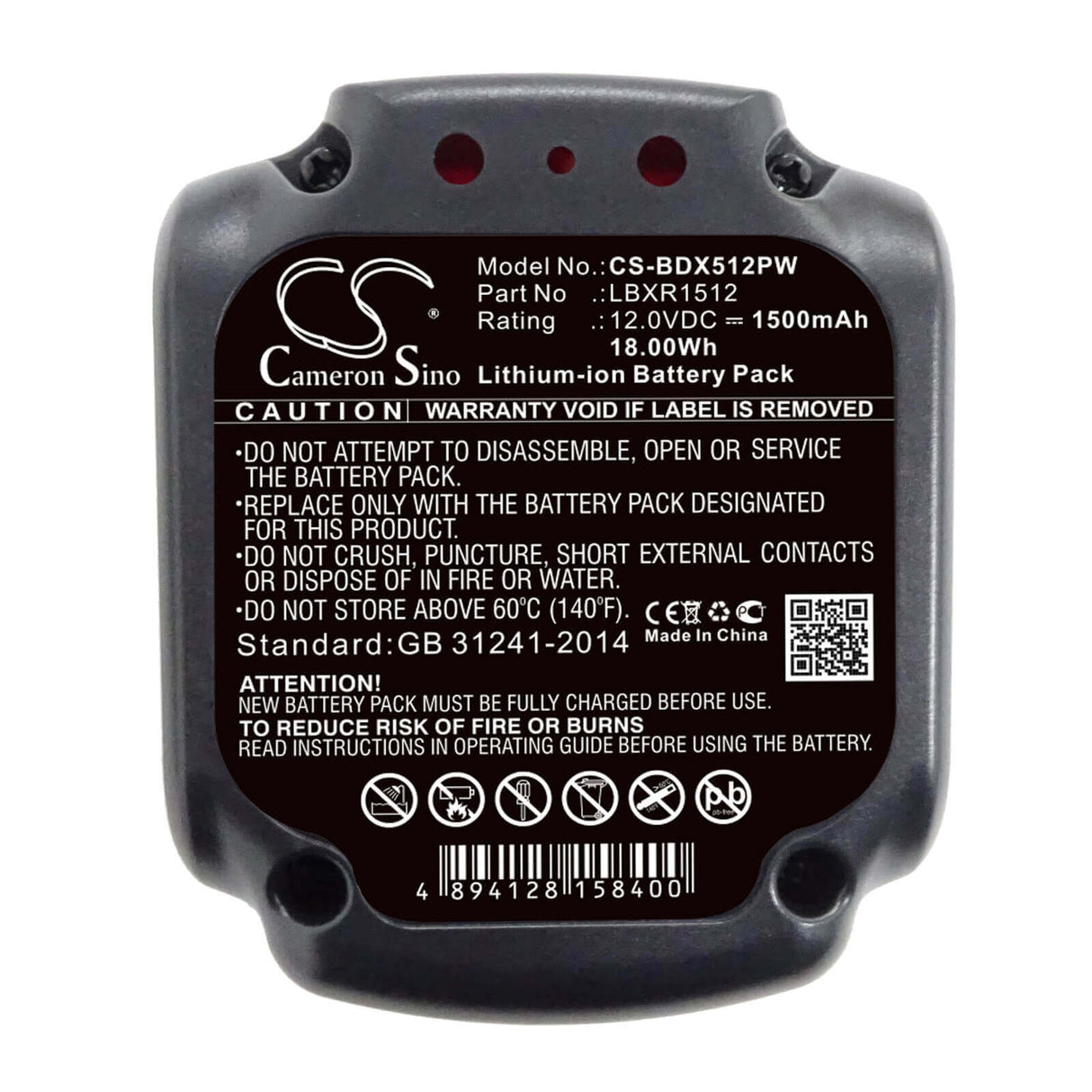 Battery For Black & Decker, Bdcd112, Bdcd12, Bdcdd12 12v, 1500mah - 18.00wh Batteries for Electronics Cameron Sino Technology Limited   