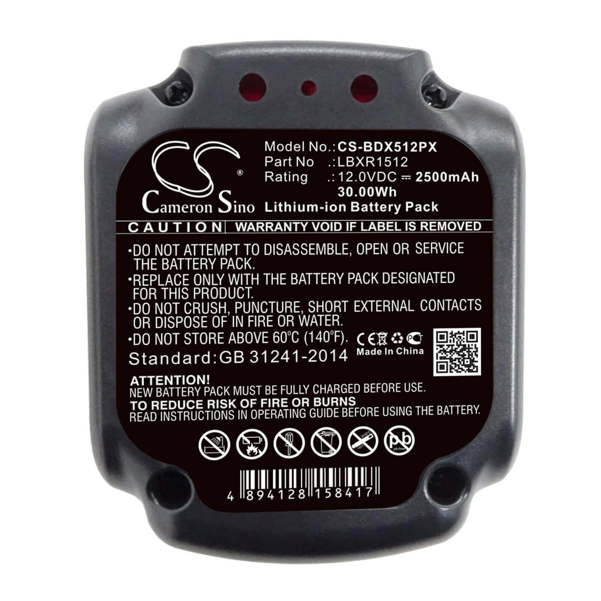 Battery For Black & Decker, Bdcd112, Bdcd12, Bdcdd12 12v, 2500mah - 30.00wh Power Tools Cameron Sino Technology Limited (Power Tools)   