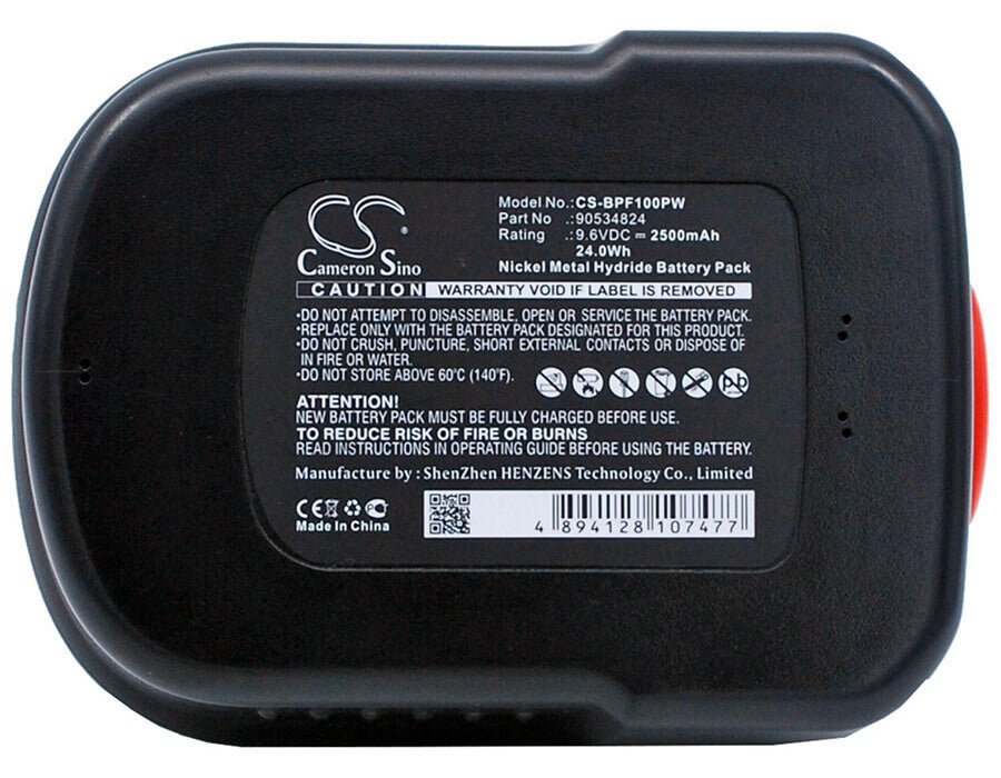 Battery For Black & Decker Fsb96, Gc960, Hpb96 9.6v, 2500mah - 24.00wh Batteries for Electronics Cameron Sino Technology Limited   