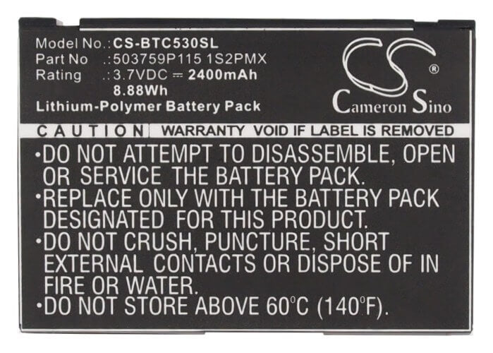 Battery For Blaupunkt Lucca 5.3 3.7v, 2400mah - 8.88wh GPS, Navigator Cameron Sino Technology Limited   