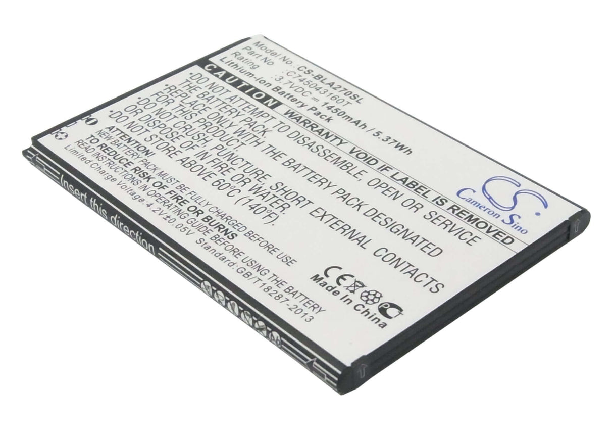 Battery For Blu Advance 4.0, A270, A270a 3.7v, 1450mah - 5.37wh Mobile, SmartPhone Cameron Sino Technology Limited   