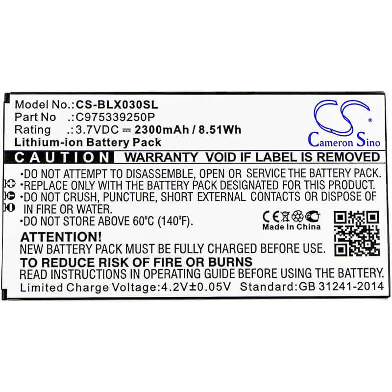 Battery For Blu, D0030uu, Dash X Plus Lte 3.7v, 2600mah - 9.62wh Mobile, SmartPhone Cameron Sino Technology Limited   