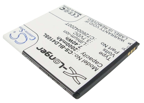 Battery For Blu Dash 5.0, D410, D410a 3.7v, 2000mah - 7.40wh Mobile, SmartPhone Cameron Sino Technology Limited   