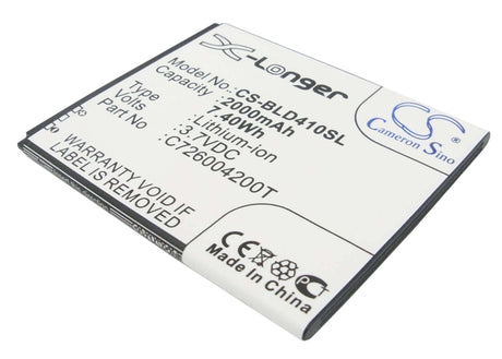 Battery For Blu Dash 5.0, D410, D410a 3.7v, 2000mah - 7.40wh Mobile, SmartPhone Cameron Sino Technology Limited   