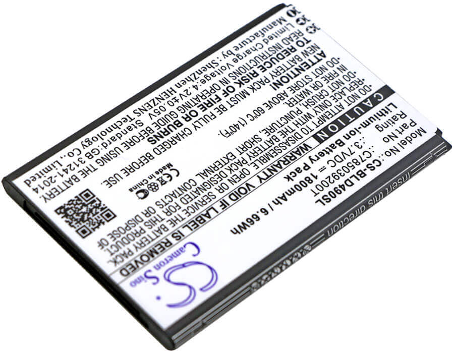 Battery For Blu Dash G, D490l, D490u 3.7v, 1800mah - 6.66wh Mobile, SmartPhone Cameron Sino Technology Limited   