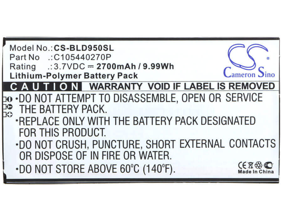 Battery For Blu Dash X Plus, D950, D950u 3.7v, 2700mah - 3.89wh Mobile, SmartPhone Cameron Sino Technology Limited   