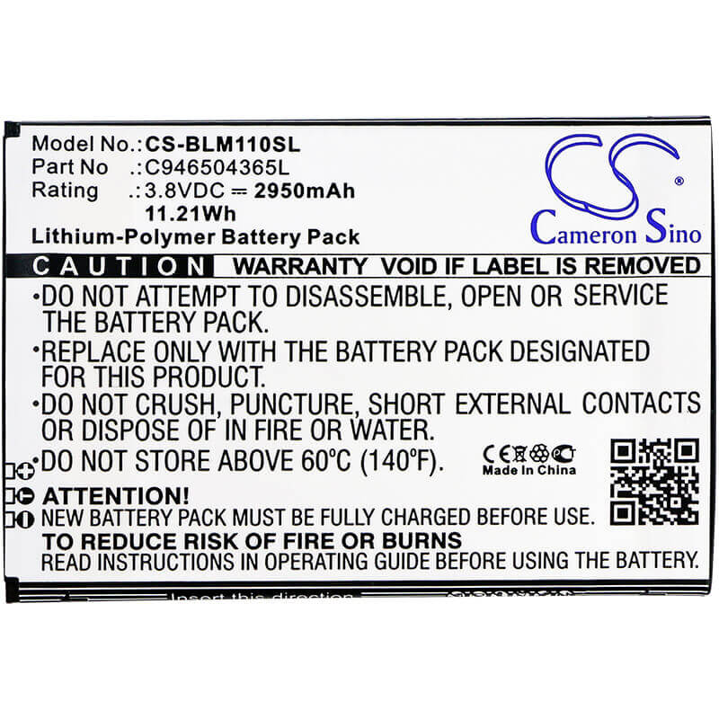 Battery For Blu Life Max, L0110uu, L0110ee 3.8v, 2950mah - 11.21wh Mobile, SmartPhone Cameron Sino Technology Limited   