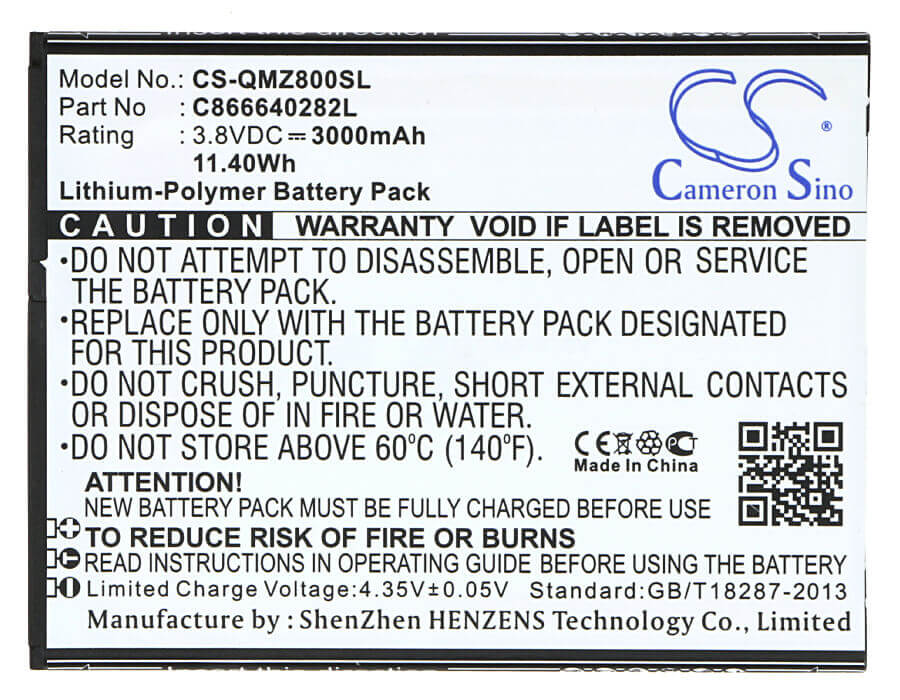 Battery For Blu Life Onexl 3.8v, 3000mah - 11.40wh Mobile, SmartPhone Cameron Sino Technology Limited   