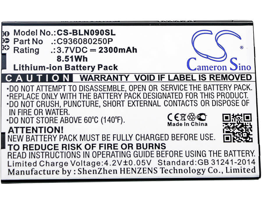 Battery For Blu, N090u, Neo X Plus 3.7v, 2600mah - 9.62wh Mobile, SmartPhone Cameron Sino Technology Limited   