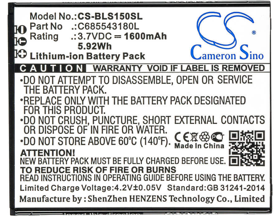 Battery For Blu, S0150uu, S0151uu, Studio X Mini 3.7v, 1600mah - 5.92wh Mobile, SmartPhone Cameron Sino Technology Limited   