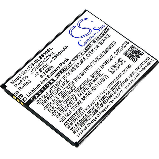 Battery For Blu, S0350ww, S650p, Studio J8 Lte 3.8v, 2300mah - 2.04wh Batteries for Electronics Cameron Sino Technology Limited (Suspended)   