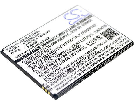 Battery For Blu, S170, Studio G Hd 3.7v, 1600mah - 5.92wh Mobile, SmartPhone Cameron Sino Technology Limited   