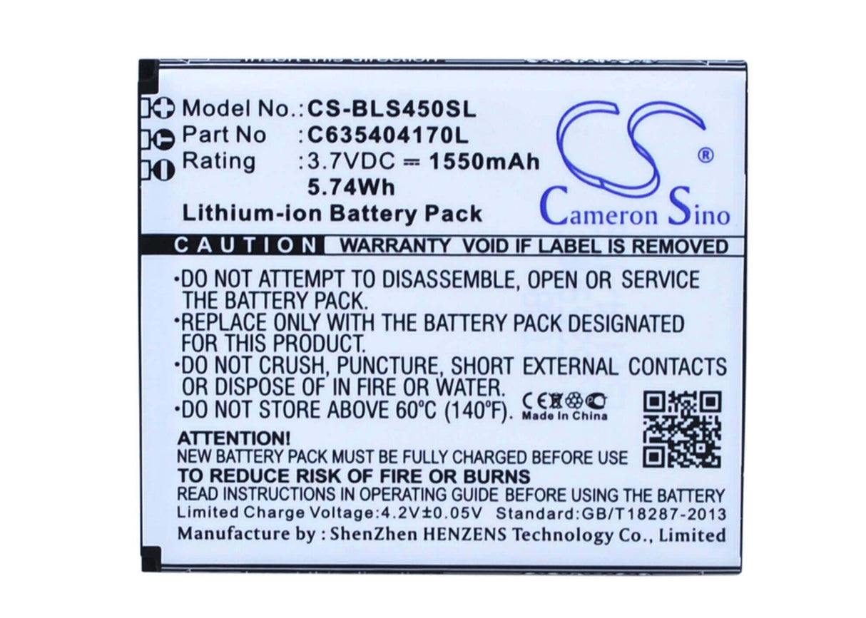 Battery For Blu Star 4.5, S450 3.7v, 1550mah - 5.74wh Mobile, SmartPhone Cameron Sino Technology Limited   