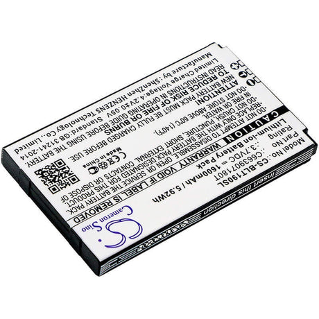 Battery For Blu, T190, T190i, T191 3.8v, 1600mah - 6.08wh Mobile, SmartPhone Cameron Sino Technology Limited   