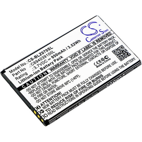 Battery For Blu, Z070, Z070u, Zoey 2.4 3g 3.7v, 950mah - 5.18wh Mobile, SmartPhone Cameron Sino Technology Limited   