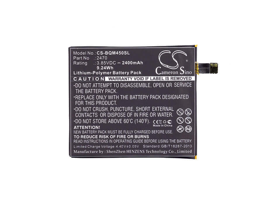 Battery For Bq Aquaris A4.5, Aquaris A4.5 4g, Aquaris M4.5 3.85v, 2400mah - 9.24wh Mobile, SmartPhone Cameron Sino Technology Limited   