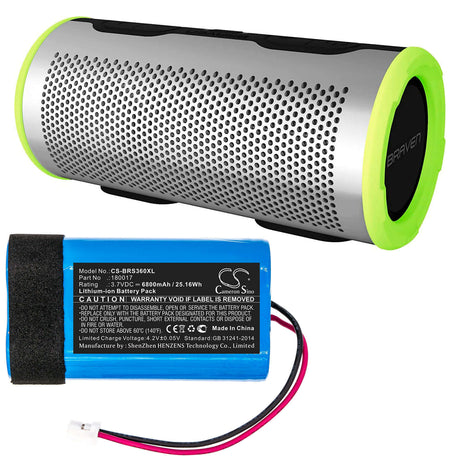 Battery For Braven, Stryde, 360 3.7v, 6800mah - 25.16wh Batteries for Electronics Cameron Sino Technology Limited   