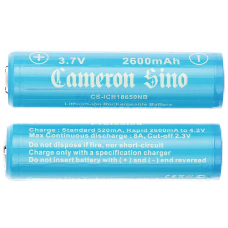 Battery For Cameron Sino, Icr18650, Inr18650, Nr18650 3.7v, 2600mah - 9.62wh 18650 Cameron Sino Technology Limited   