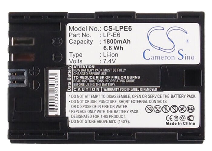 Battery For Canon 5d Mark Iii, Eos 7.4v, 1800mah - 13.32wh Camera Cameron Sino Technology Limited   