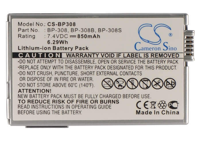 Battery For Canon Dc51, Dmvx4i, Ixy Dvm5, 7.4v, 850mah - 6.29wh Camera Cameron Sino Technology Limited   