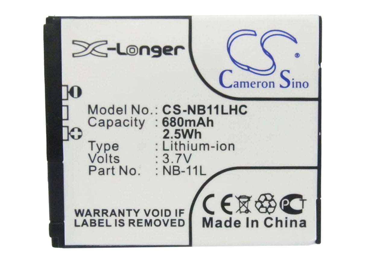 Battery For Canon Elph 110 Hs, Elph 3.7v, 680mah - 2.52wh Camera Cameron Sino Technology Limited   