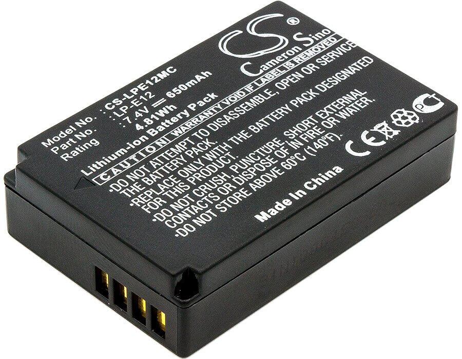 Battery For Canon Eos 100d, Eos M, 7.4v, 650mah - 4.81wh Camera Cameron Sino Technology Limited   