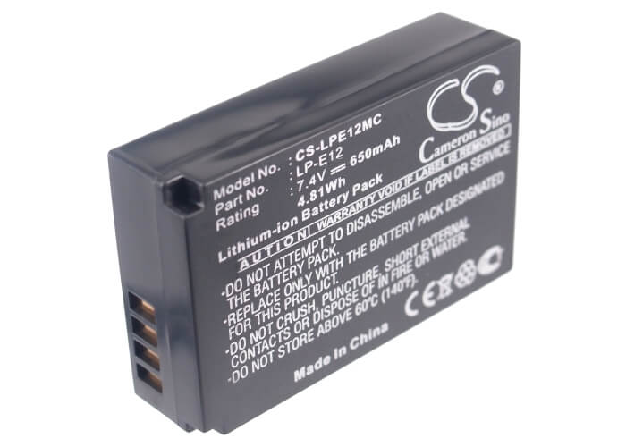 Battery For Canon Eos 100d, Eos M, 7.4v, 650mah - 4.81wh Camera Cameron Sino Technology Limited   