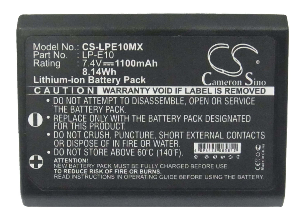 Battery For Canon Eos 1100d, Eos 1200d, 7.4v, 1100mah - 8.14wh Camera Cameron Sino Technology Limited   