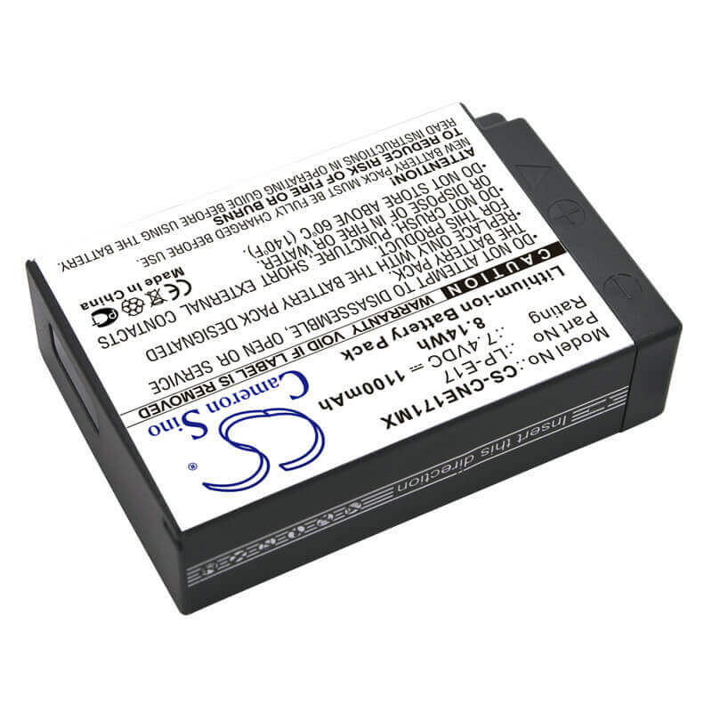 Battery For Canon, Eos 200d, Eos 750d, Eos 760d 7.4v, 1100mah - 8.14wh Camera Cameron Sino Technology Limited (Suspended)   