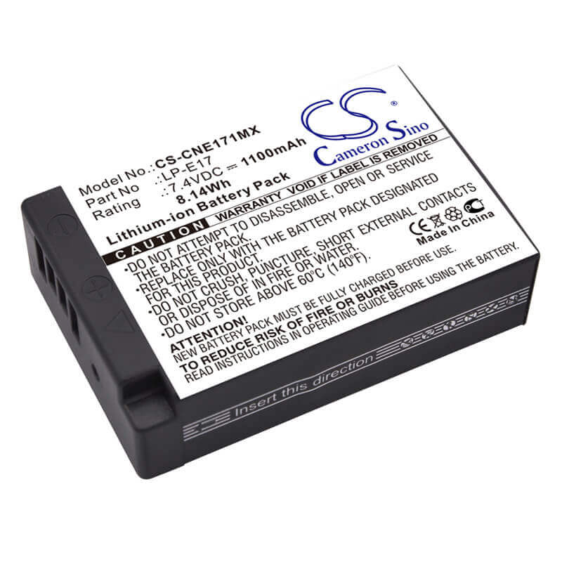 Battery For Canon, Eos 200d, Eos 750d, Eos 760d 7.4v, 1100mah - 8.14wh Camera Cameron Sino Technology Limited (Suspended)   