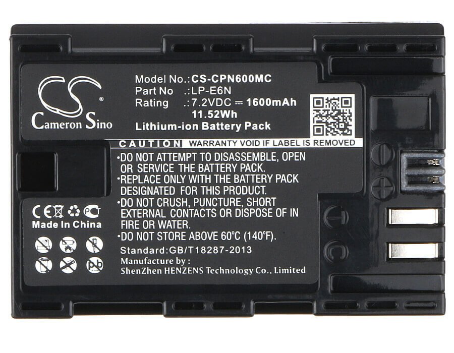 Battery For Canon Eos 5d Mark Ii, 7.2v, 1600mah - 11.52wh Camera Cameron Sino Technology Limited   