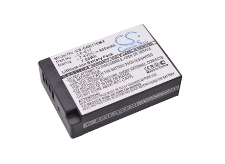 Battery For Canon, Eos 750d, Eos 760d, Eos 800d, Eos Kiss X8i 7.4v, 950mah - 7.03wh Camera Cameron Sino Technology Limited   