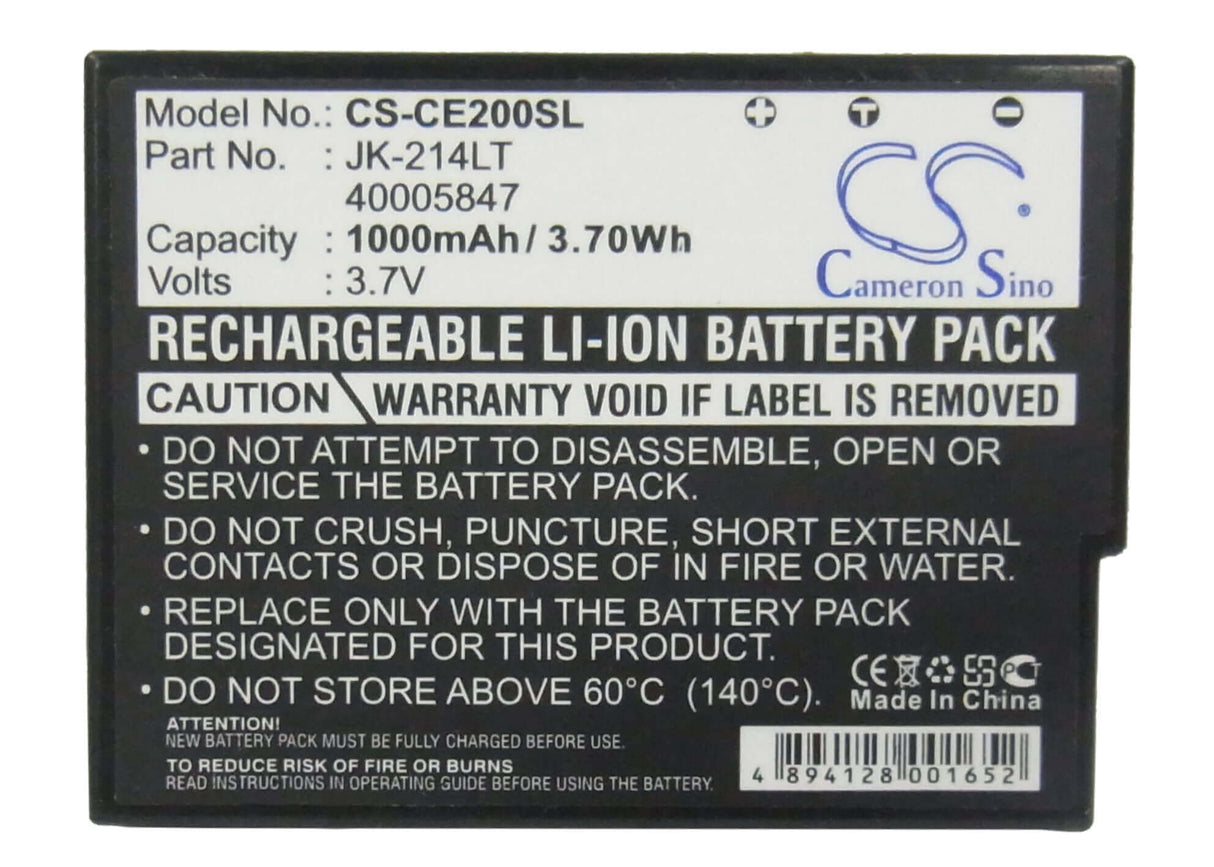 Battery For Casio Cassiopeia E-200, Cassiopeia E200g, Cassiopeia K-835pu 3.7v, 1000mah - 3.70wh PDA, Pocket PC Cameron Sino Technology Limited   