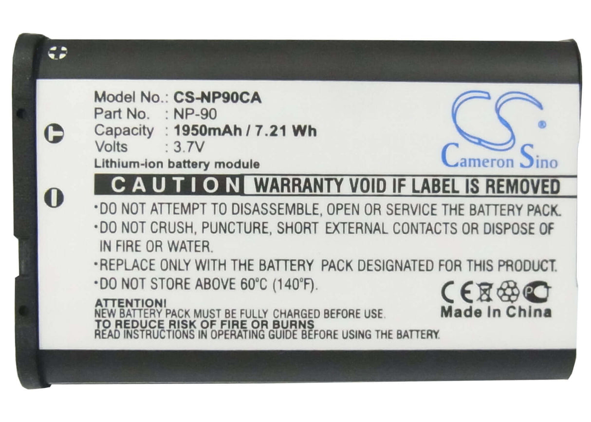 Battery For Casio Exilim Ex-fh100, Exilim Ex-fh100bk, 3.7v, 1950mah - 7.22wh Camera Cameron Sino Technology Limited   