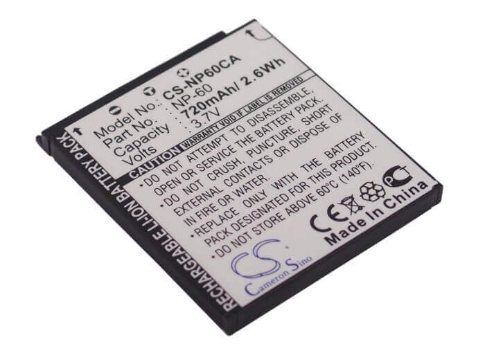 Battery For Casio Exilim Ex-fs10, Exilim Ex-fs10be, 3.7v, 720mah - 2.66wh Camera Cameron Sino Technology Limited   