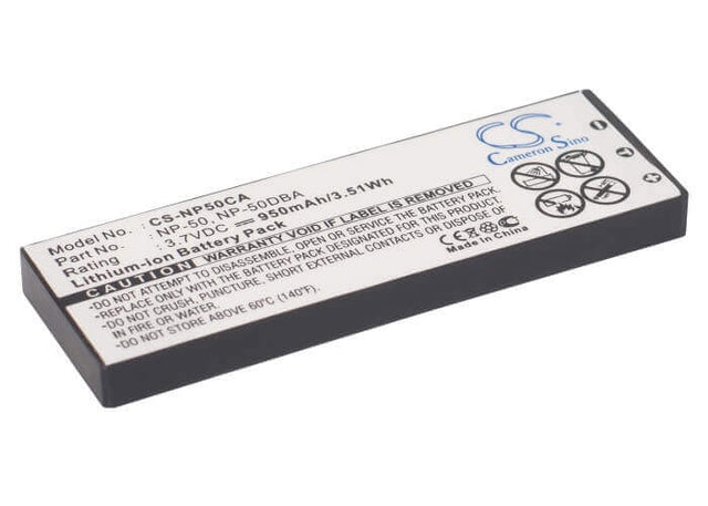 Battery For Casio Exilim Ex-v7, Exilim Ex-v7sr, 3.7v, 950mah - 3.52wh Camera Cameron Sino Technology Limited   