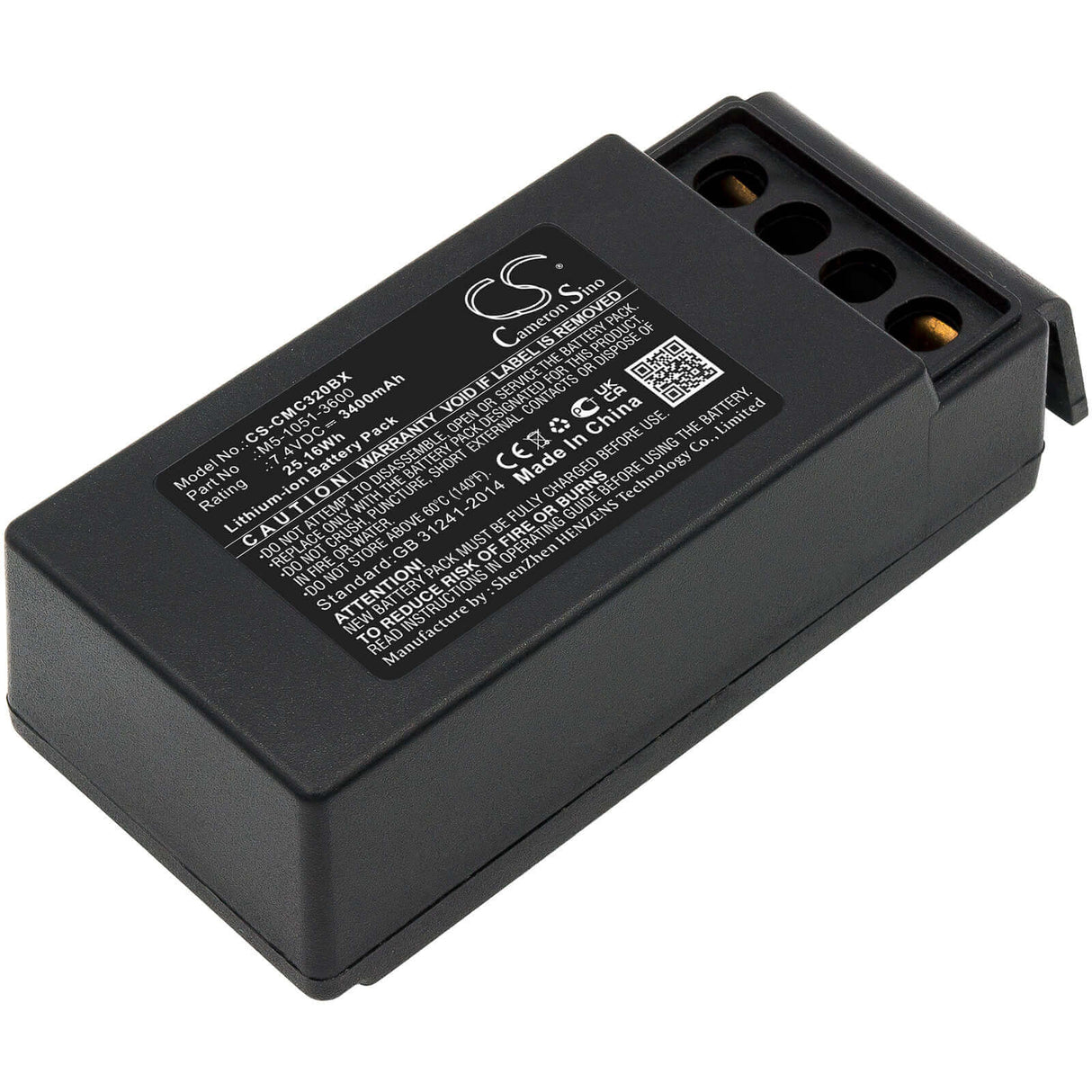 Crane Remote Battery For Cavotec, M9-1051-3600 Ex, Mc-3, Mc-3000 7.4v, 3400mah - 25.16wh Crane Remote Control Cameron Sino Technology Limited   