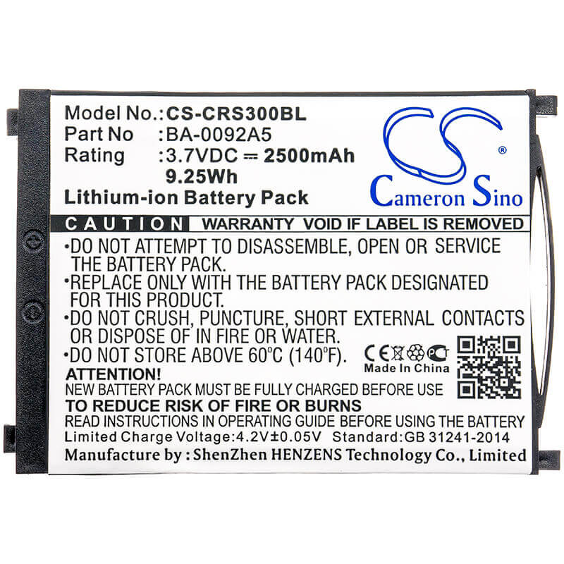 Battery For Cipherlab, Rs30, 3.7v, 2500mah - 9.25wh Barcode Scanner Cameron Sino Technology Limited   