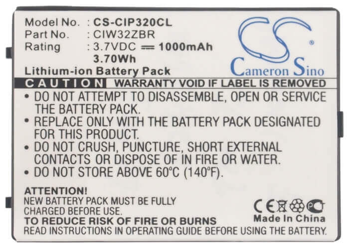 Battery For Cisco, Linksys Wip300, Wip320 3.7v, 1000mah - 3.70wh Cordless Phone Cameron Sino Technology Limited (Cordless Phone)   