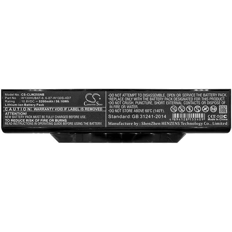 Battery For Clevo, W130ev, W130ew, W130ex 10.8v, 5200mah - 56.16wh Notebook, Laptop Cameron Sino Technology Limited   