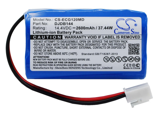 Battery For Cmics Djdb1200, Ecg-11d, Djdb 14.4v, 2600mah - 37.44wh Medical Cameron Sino Technology Limited (Medical)   