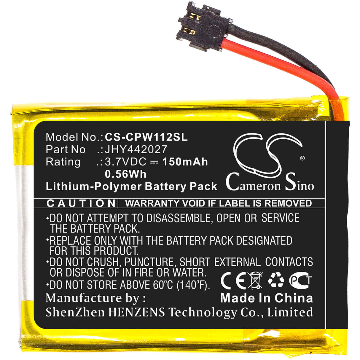 Battery For Compustar, 2wt11r, 2wt11r-ss, 2wt12-ss 3.7v, 150mah - 0.56wh Remote Start and Entry Systems Cameron Sino Technology Limited   