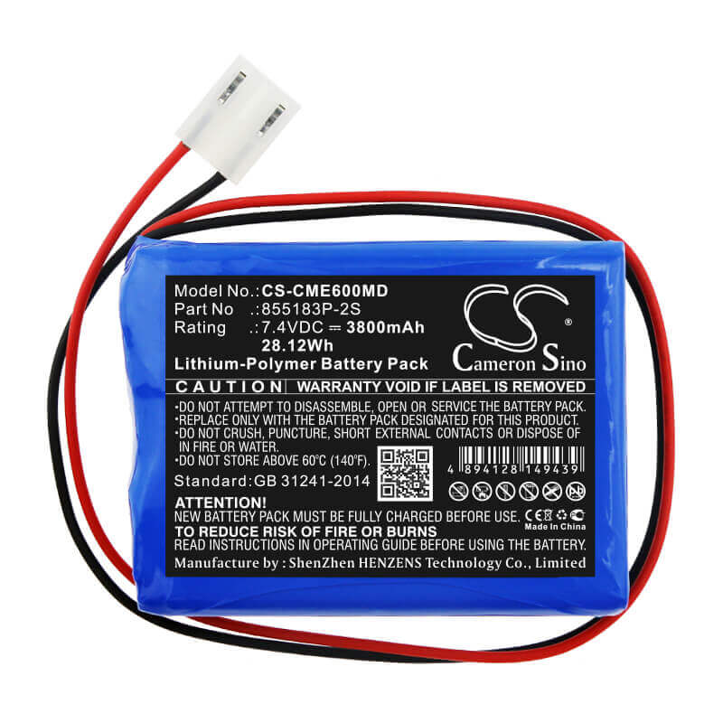 Battery For Contec, Ecg-600g 7.4v, 3800mah - 28.12wh Medical Cameron Sino Technology Limited (Medical)   