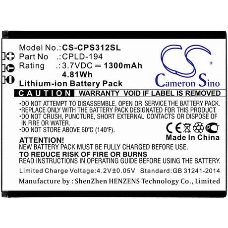 Flip-phone battery For Coolpad, 3312a, Snap 3.7v, 1300mah - 4.81wh Mobile, SmartPhone Cameron Sino Technology Limited   