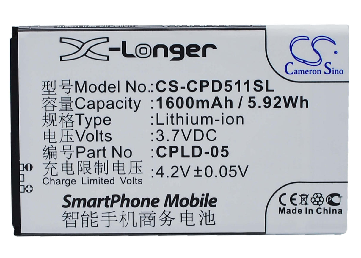 Battery For Coolpad 8022, 5110 3.7v, 1600mah - 5.92wh Mobile, SmartPhone Cameron Sino Technology Limited   