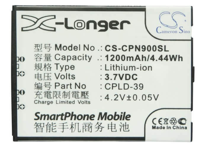 Battery For Coolpad 8900, N900s, 8910 3.7v, 1200mah - 4.44wh Mobile, SmartPhone Cameron Sino Technology Limited   